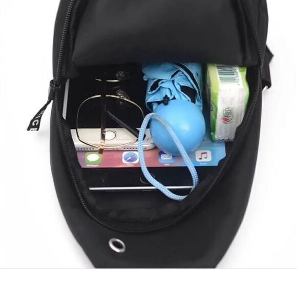 NEW Black Crossbody Chest Shoulder Sling Bag - Picture 7 of 11